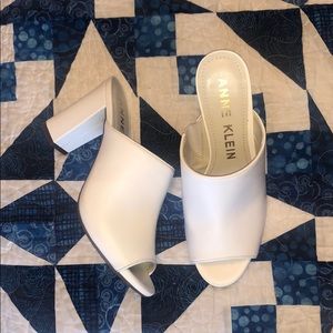 Anne Klein White Chunky Heel